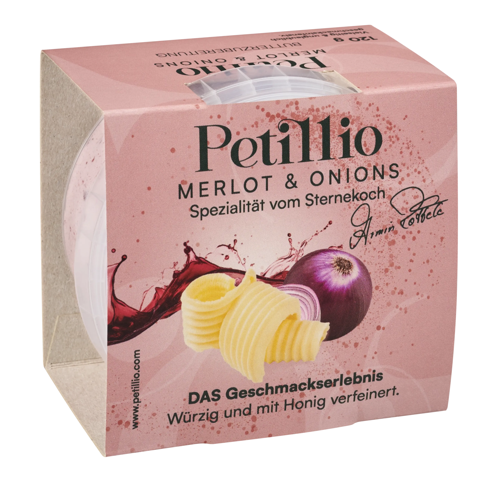 Butter mit Merlot und Zwiebeln