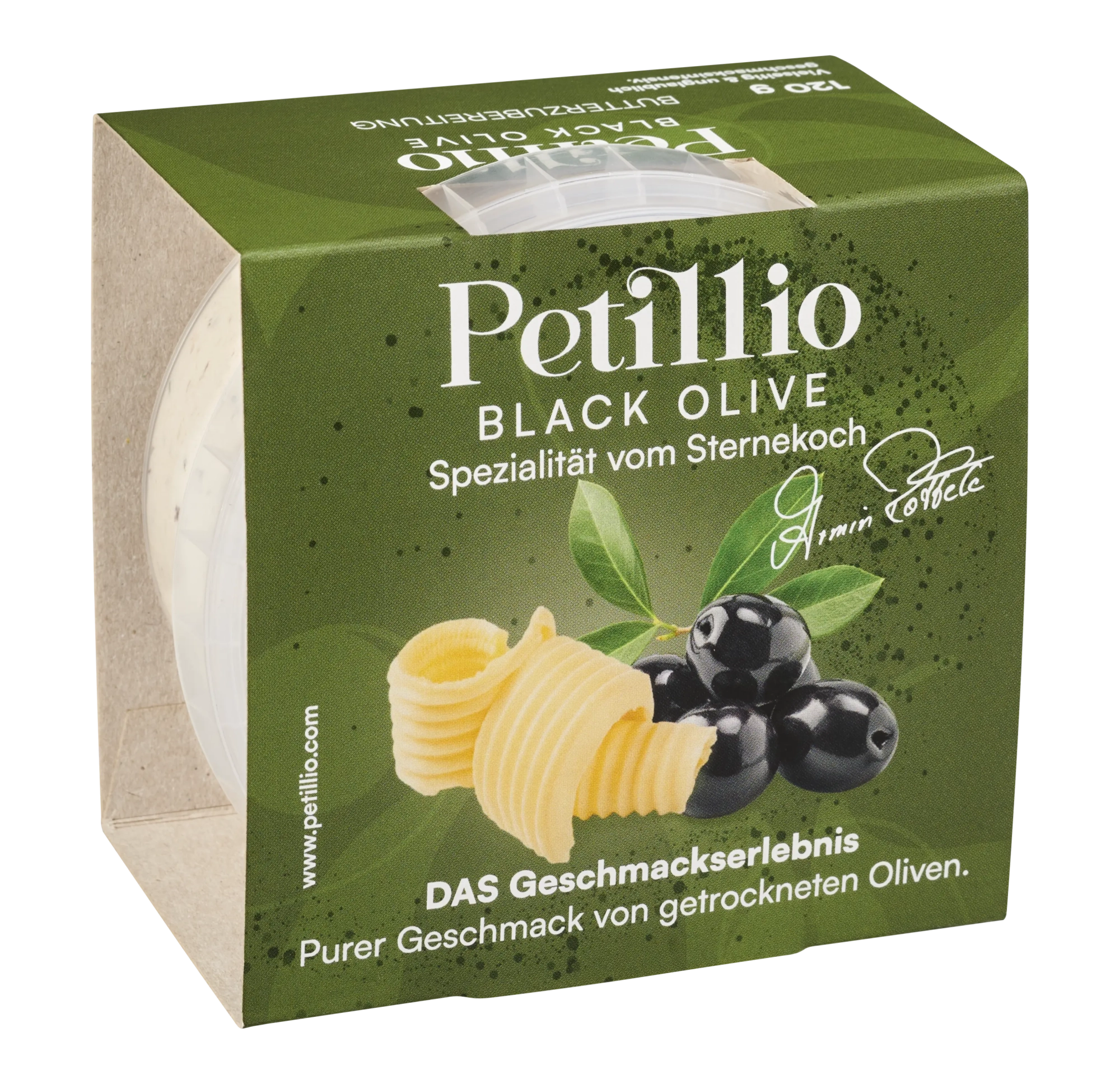 Butter mit schwarzen Oliven