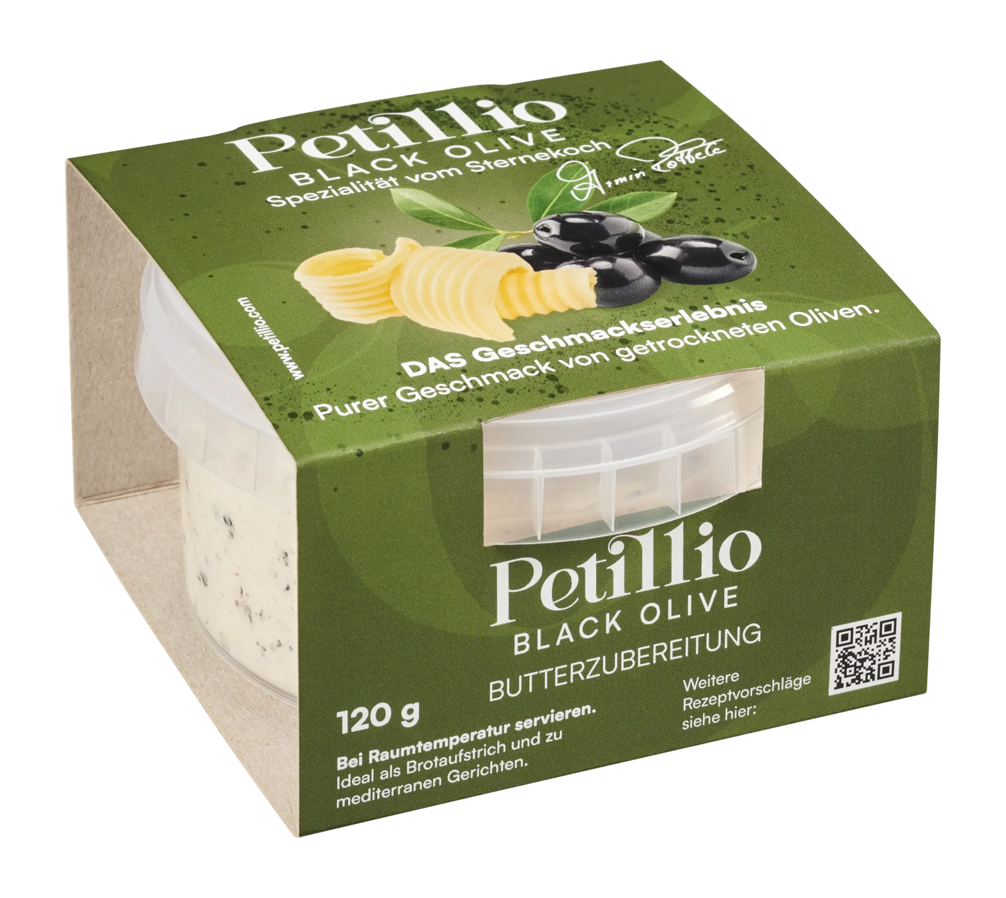 Butter mit schwarzen Oliven